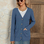 Zeagoo Women's V Neck Button Long Cardigan Sweater