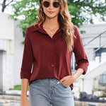 Zeagoo Womens Button Down Shirt Long Sleeve Classic-Fit Shirts