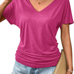Zeagoo Women's Short Sleeve Shirts V Neck Blouse