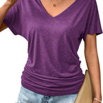 Zeagoo Women's Short Sleeve Shirts V Neck Blouse