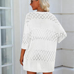 Zeagoo Womens 2024 Lightweight Crochet Cardigan Sweaters Open Front 3/4 Sleeve Knit Kimono Summer Boho Cover Up