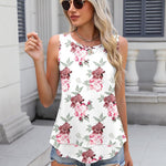 Zeagoo Women's Tank Tops Crew Neck Sleeveless Floral Tops