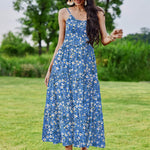 Zeagoo Womens Long Dress Adjustable Strap Floral Casual Dress
