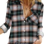 Zeagoo Women's Long Sleeve Button Down Flannel Shirts Plaid Shacket