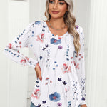 Zeagoo Women'S Puff Long Sleeve Shirts Pleated V Neck Tunic Tops