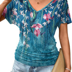 Zeagoo Women's Short Sleeve Shirts V Neck Blouse