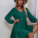 Zeagoo Women's Long-Sleeve V-Neck Winter Dress (DE Only)