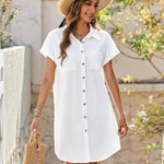 Zeagoo Womens Button Down Shirt Dress Cotton Linen Dress