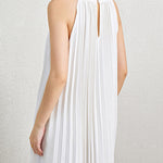 Loose Sleeveless Hollow Pleated Pockets Solid Color Halter-Neck Maxi Dresses