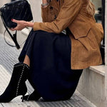 Vintage Brown Women's Suede Trench Coat