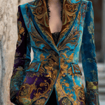 Luxury Bohemian Baroque Velvet Tailored Blazer