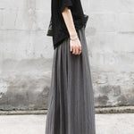 Casual Solid Color Elasticity Waist Pleated Skirts