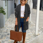 Solid Color Sweater Cardigan Sweaters