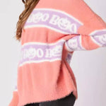 Halloween Letter Pumpkin Round Neck Sweater