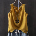 Women's Pure Color Casual Cotton Linen Vest
