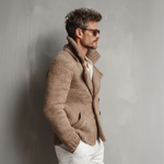 Men's Classic Retro Tough Style Double-breasted Lapel Knitted Cardigan