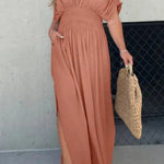 SLIT V-NECK EFFORTLESS MAXI LONG DRESS (BUY 2 FREE SHIPPING)