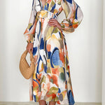 Eclipse Season Printed Long Sleeve Flowy Maxi Dress