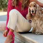 Summer Sweet rose red Hollow Crochet Top