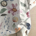 Women's Vintage Floral Print Crew Neck Top