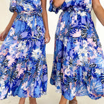 Temperament Elegant Short Sleeve Long Swing Holiday Dress