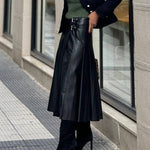 High-neck cropped lazy style knitted sweater
