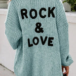 Drop Shoulder Open Front Knit Oversized Sweater Cardigan