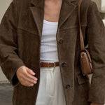 Nubuck Vintage Lapel Loose Suede Jacket