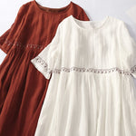 Cotton And Linen Embroidered Loose Dress