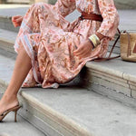 Bohemian Floral Print Maxi Dress