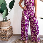 Summer Suit Swirl Print Sleeveless Jumpsuit