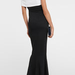 Short Sleeves Skinny Contrast Color Split-Joint One-Shoulder Evening Dresses Maxi Dresses
