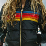 Winter Casual Stitching Hooded Long Sleeve Coat