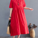 Cotton Blend Solid Color Irregularity Dress