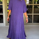 Classy Plain Half Sleeve Midi Dress