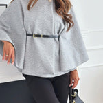 Chic Poncho Cape with Belt