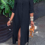SHIRT NECK BUTTON DRESS