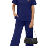 Women's Fashion Comfy Wide Leg 2 Piece Lounge Set
