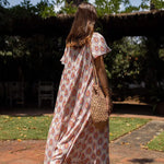 Bohemian v-neck short-sleeved loose dress