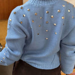 Ice Blue Studded Cardigan