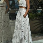 Next Trip Floral Embroidery Crochet Lace Crop Tank Top