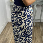 GALA waist tie ethnic totem pattern trousers