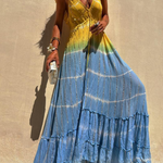 Gold Lurex Tie-Dye Maxi Dress