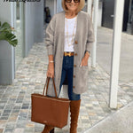 Solid Color Sweater Cardigan Sweaters