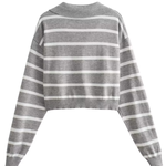 Striped Slim-fit Cropped Sweater