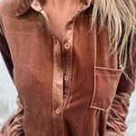 Chest Pocket Velvet Shirt