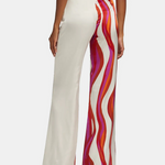 Urban Wide Leg Loose Printed Off-The-Shoulder Blouses &Casual Pants Two Pieces Set