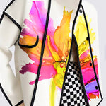 Long Sleeves Loose Buttoned Flower Print Pockets Split-Joint Stand Collar Outerwear