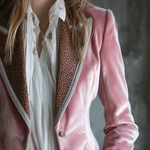 Vintage Eco-friendly Velvet Leopard Collar Jacket