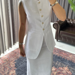 Stylish and Elegant Cotton and Linen Two-piece Set